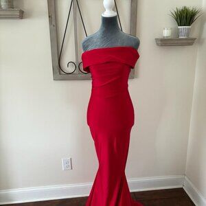 Jessica Angel Red Off-Shoulder Gown